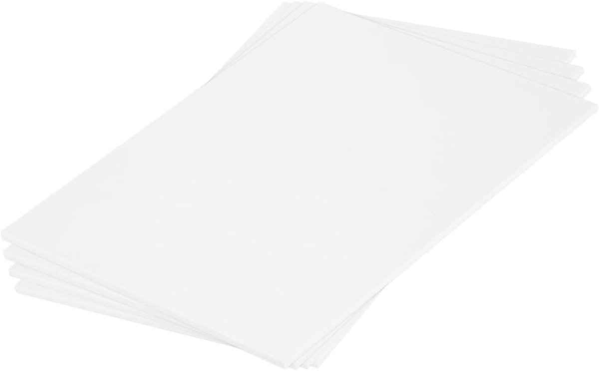 4 stuks ABS kunststofplaat, 20x15cm ABS plaat 3mm dik voor knutselen, modelbouw, auto reparatie, wit