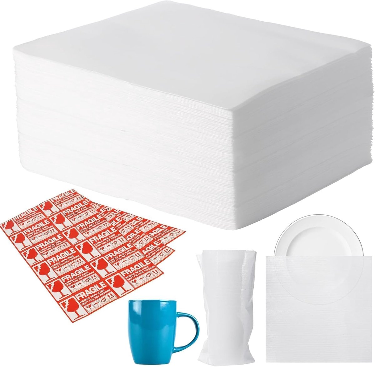 Verpakkingsmateriaal, 100 stuks, luchtkussenfolie, verhuisdozen met breekbare stickers voor dozen, verhuizing, servies, glazen, wijnflessen, verzending, 200 mm x 200 mm x 1 mm