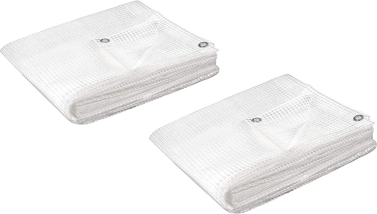 6083K, verpakking met 2 stuks stoffen dekzeil, transparant, afmetingen 2 x 3 m, gewicht 130 g/m²