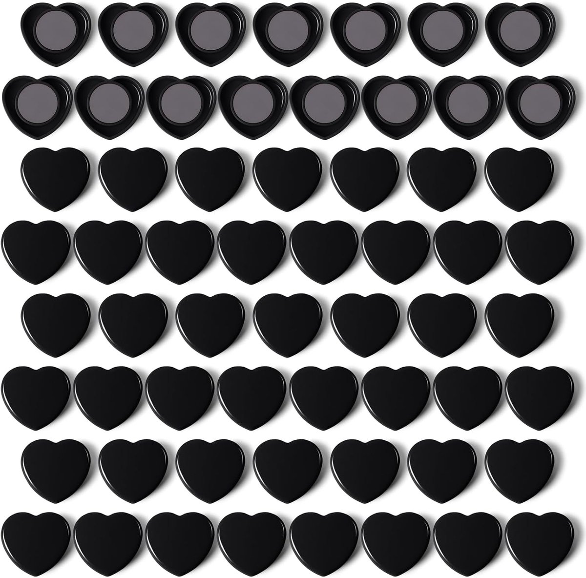 Magneten voor locker, kleurrijke sterke decoratieve grappige koelkastmagneten voor whiteboard, keuken en kantoor (Black-Heart Magnet-60PCS)