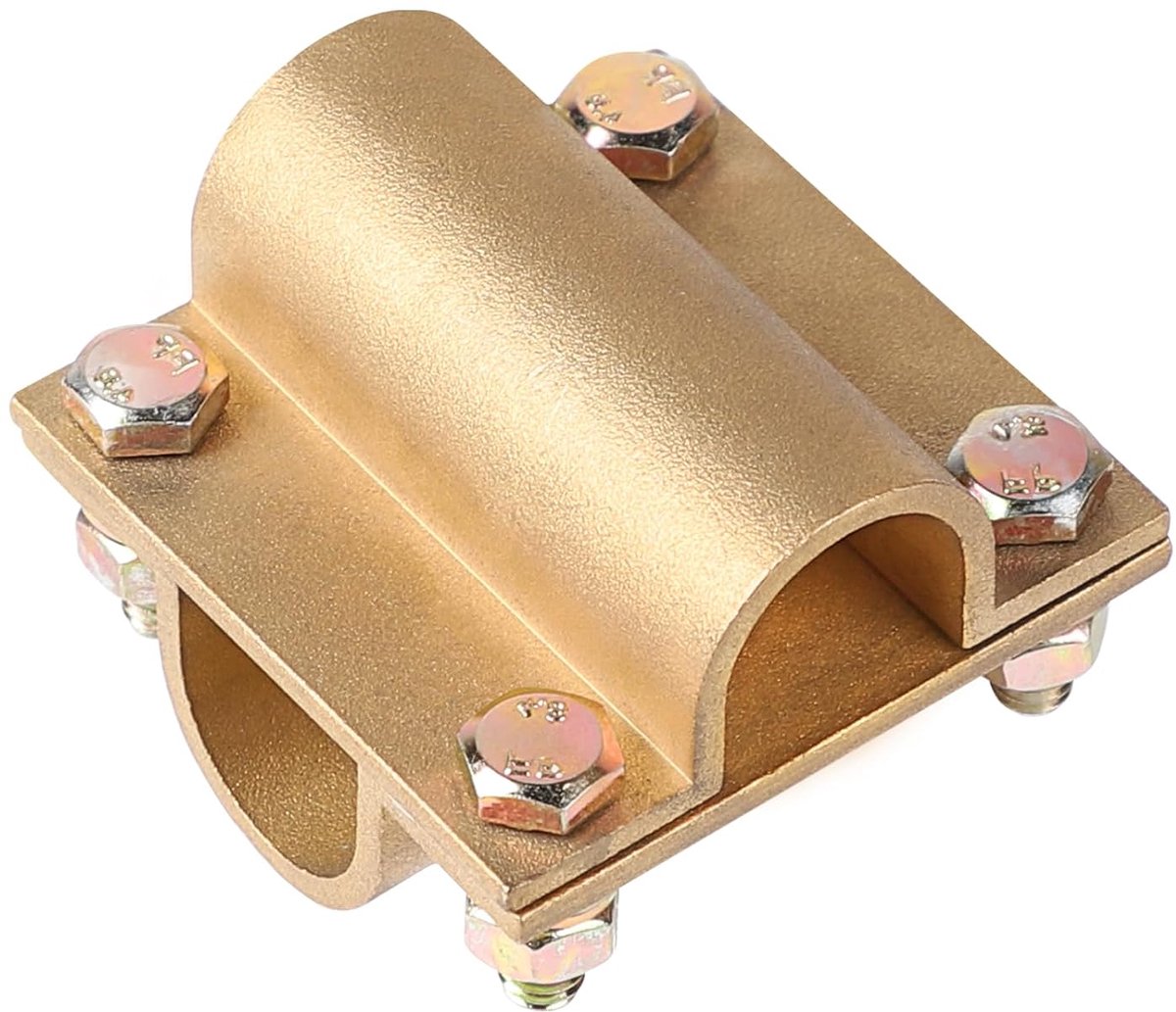 Ø 17,2 mm messing kruisverbinder, geschikt voor 95 mm², diepteaarde aardingsklem, aardbandklem, staafhouder, bliksemafleider, materiaal, aansluitklem, bandijzer voor ronde geleiders