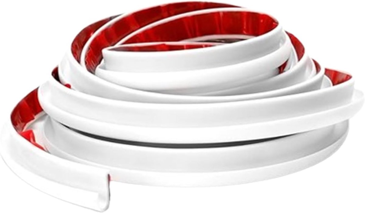 5 meter witte regengoot voor camper, zelfklevende pvc-strip in J-vorm, dakgoot, afdruiprail voor voertuig, vrachtwagen, camper, boot, auto, bestelwagen, deur