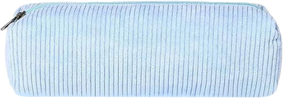 Corduroy stof, etui esthetisch schooletui voor jongens meisjes tieners school draagbare schooletui etui etui, blauw, klassiek