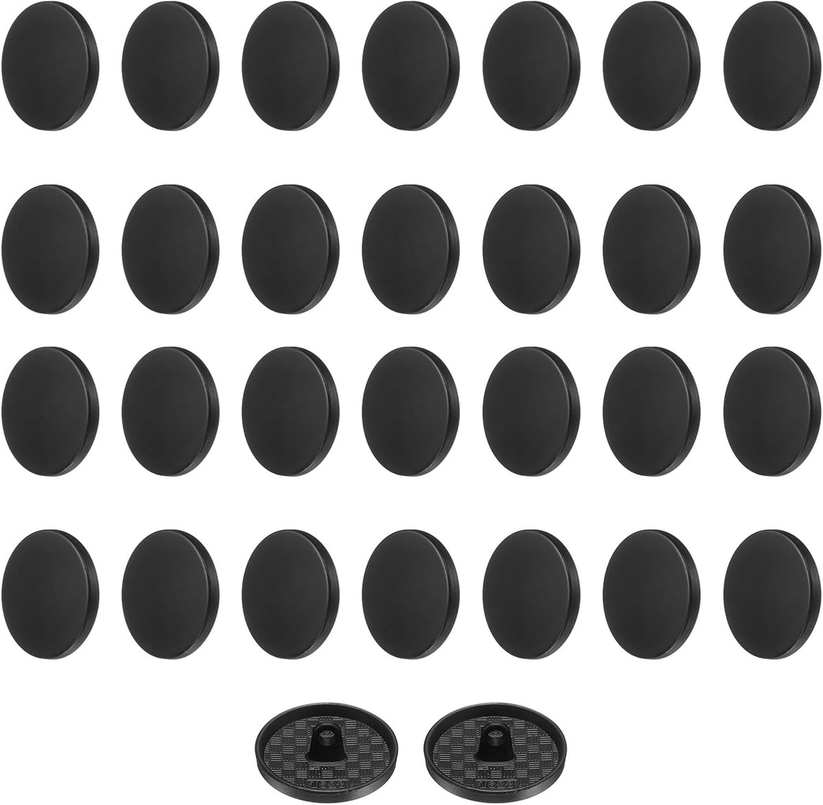 Knopen, 23 mm, metaal, platte buttons om aan te naaien, ronde knutselknopen voor kleding, broeken, mantels, jassen, blazer, hemd, pakken, decoreren handwerk, zelf maken, mat zwart