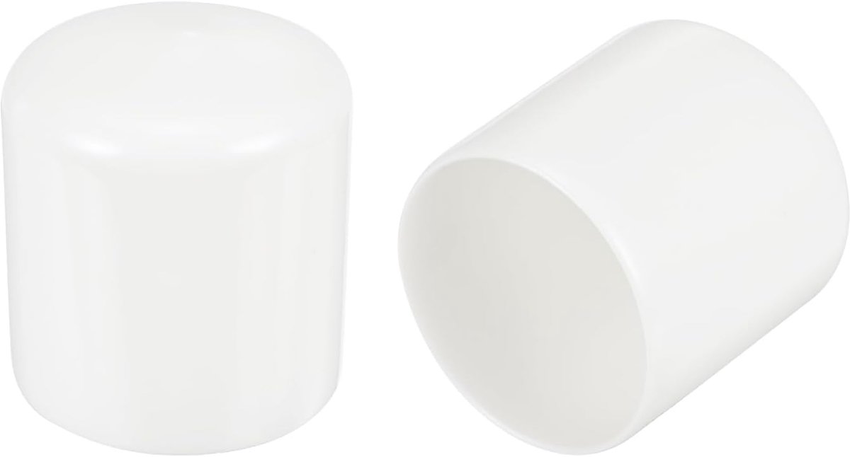 4 stuks 49 mm rubberen stop, ronde stoppen van vinyl voor buizen, hekken, buispalen, meubels, leuningen, wit