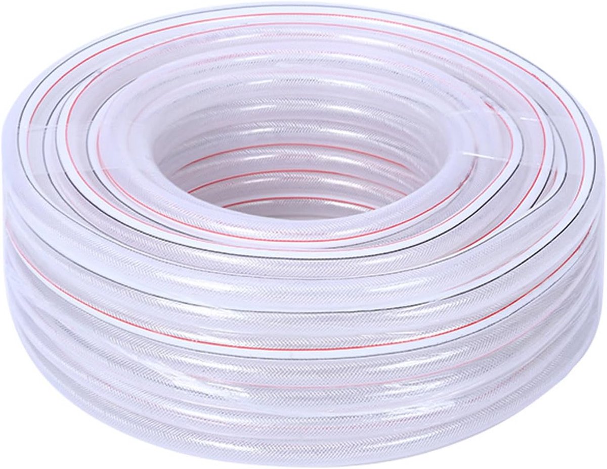 Tuinslang van 10 m, wit, 12 mm, binnendiameter 1,5 mm dik, zonder knikken, slangenhuid, licht, schoon waterslang, voor alle seizoenen