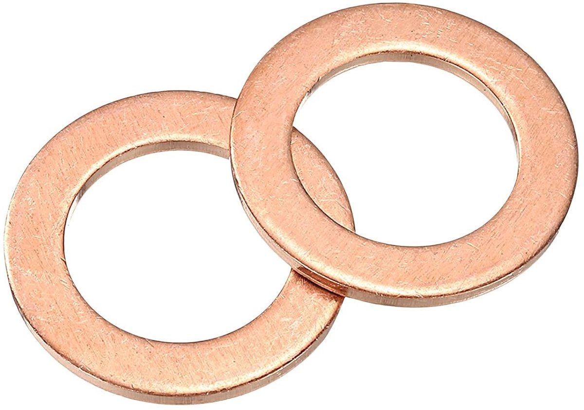 M14 sluitring, 12 stuks koperen ringsluitringen, 22 mm OD 1,5 mm dik, metalen afdichtring voor schroeven, bouten, moeren