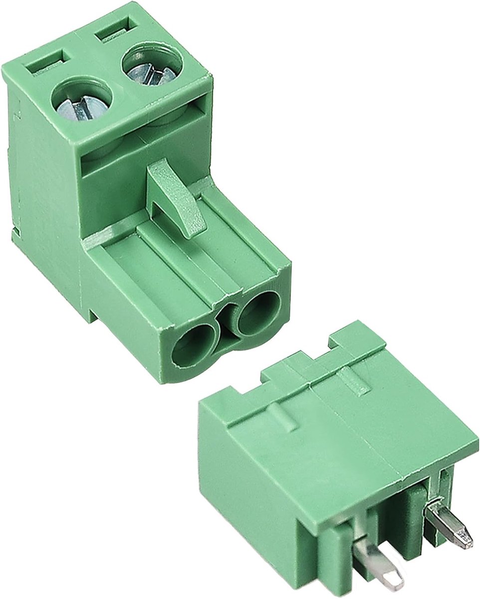 sourcing map 10 stuks 2 pennen 5,08 mm toonhoogte stekker bus schroef klemblok
