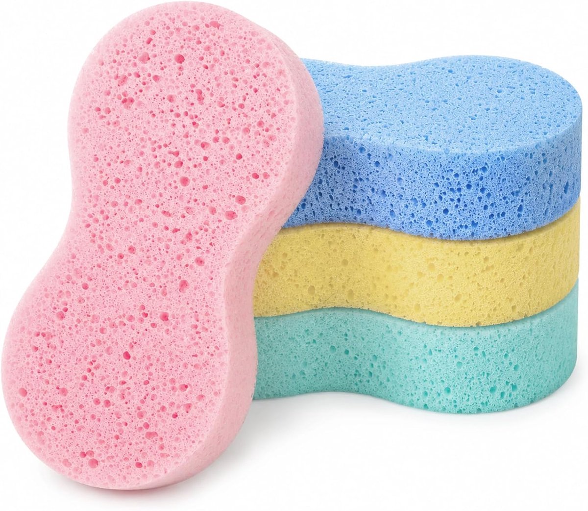 4 stuks autospons, dikke spons, zachte autowasspons, veelzijdige, super absorberende spons, autowas voor keuken, badkamer, auto, 23 x 11 x 4,2 cm