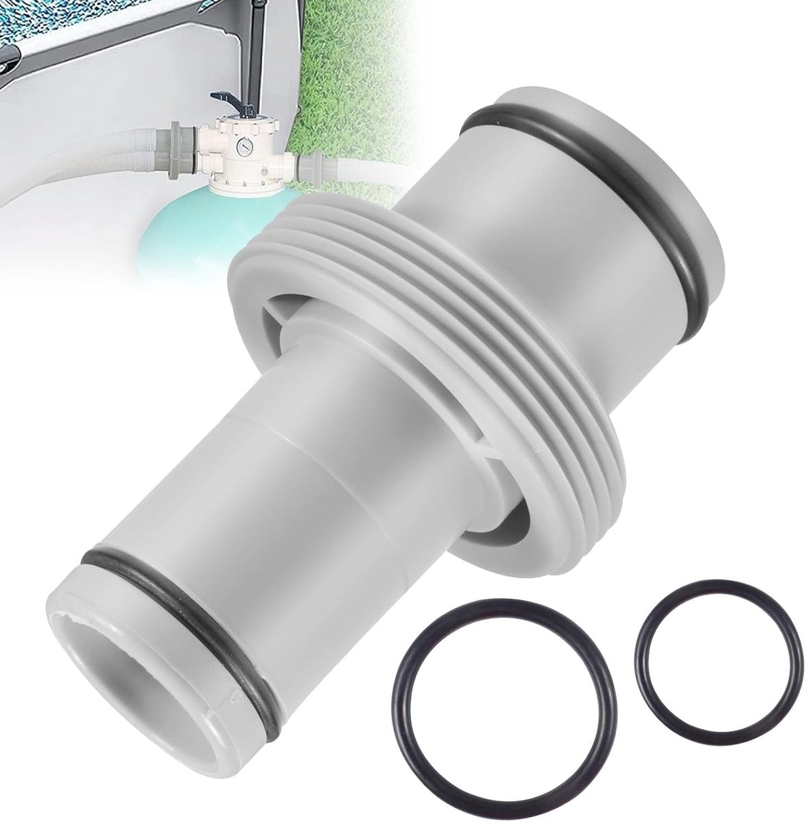 Slangverbinder, 32 mm naar 38 mm, zwembadslangverbinder, 32 naar 38, zwembadslangadapter 38 mm naar 32 mm, zwembadslangconnector