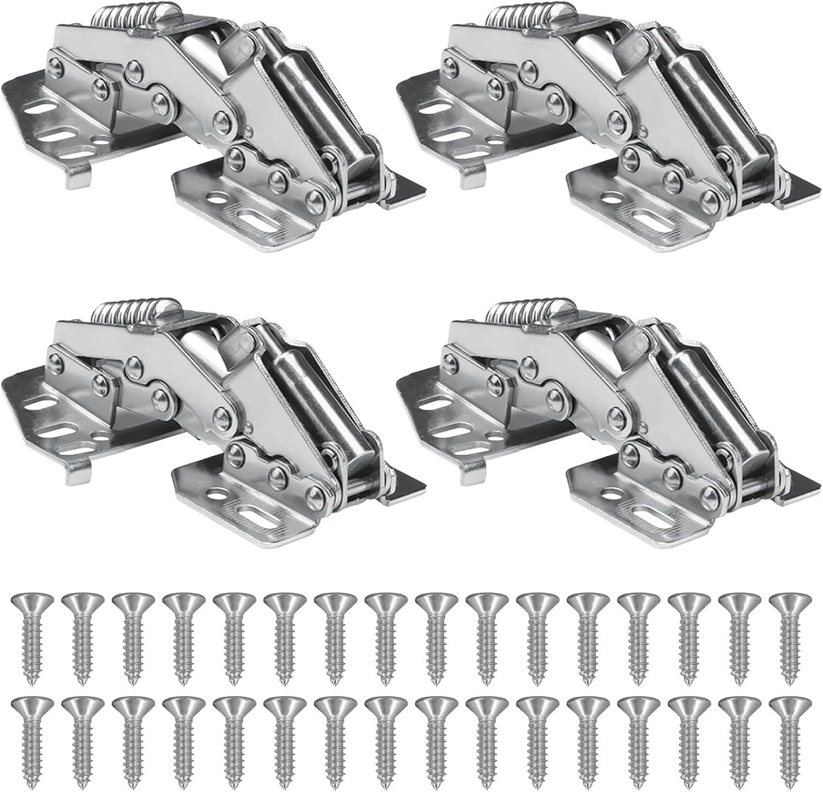 Scharnieren, 89 x 59 x 29 mm, zware belasting met veer, 90 graden, kasten, meubelscharnieren, kastscharnieren met 32 schroeven en hydraulische demping, scharnieren voor