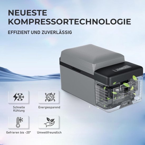Compressorkoelbox - Draagbare vriezer - Koelen en vriezen - App bediening - 20 liter - Grijs — afbeelding 5