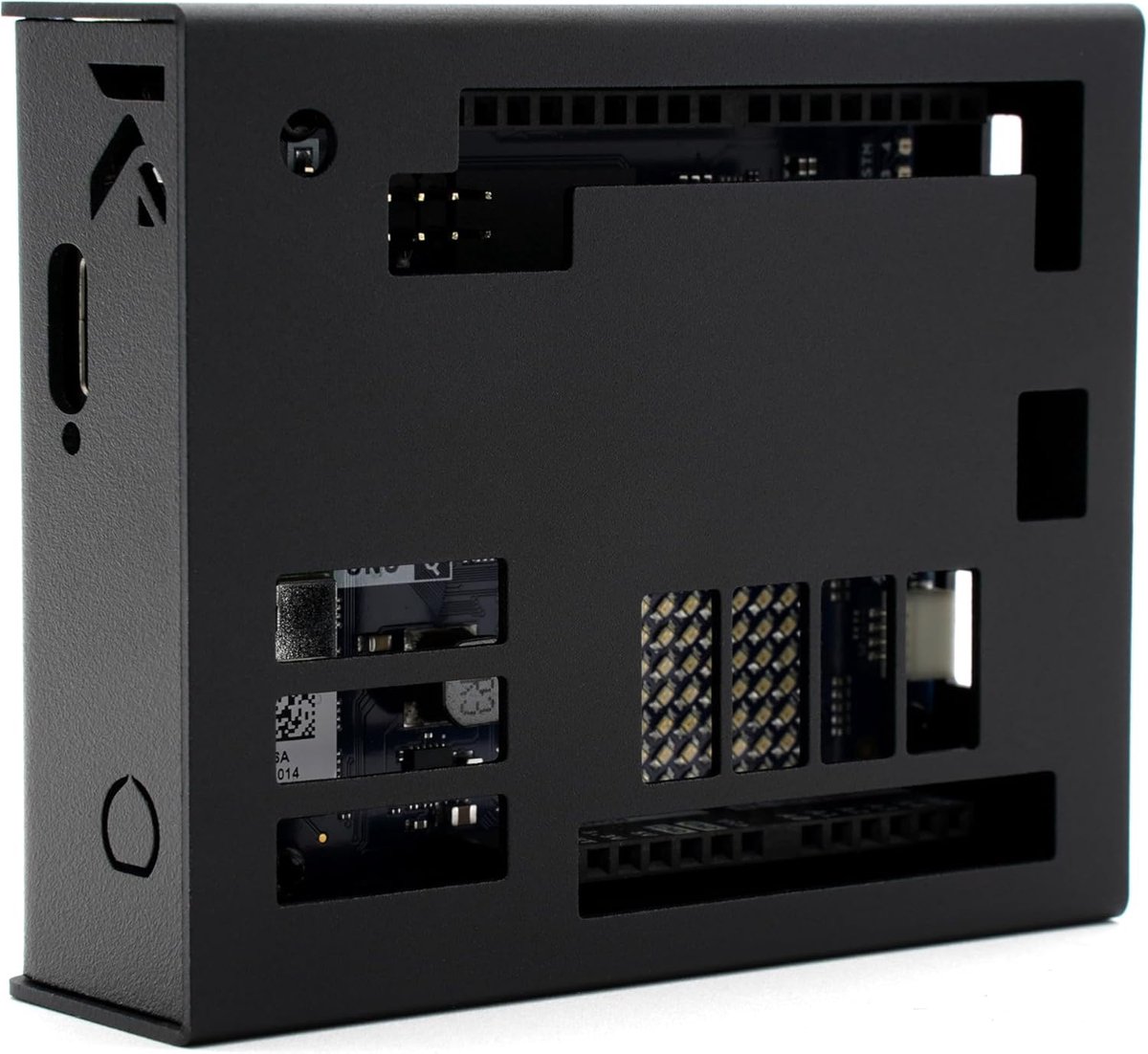 SnelShoppen - KKSB Case voor Arduino Uno Q - Zwart geanodiseerd aluminium - Bescherming, Toegankelijkheid, DIN Rail Compatibel, Industrieel Gebruik