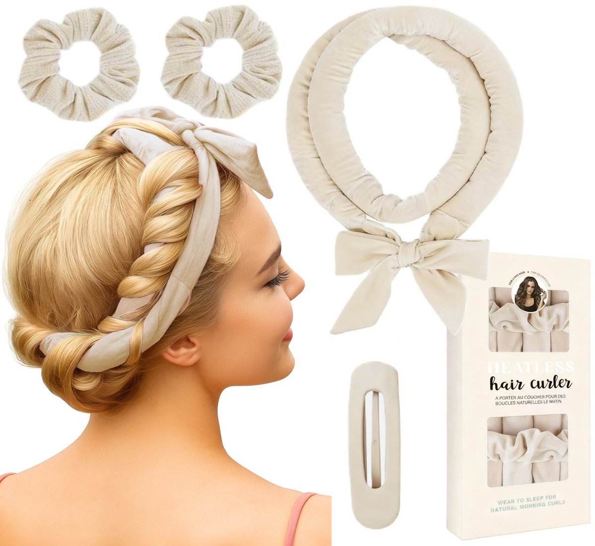 Velours Haarrollerset - Hittebestendige Krul met Clip & Elastiekjes