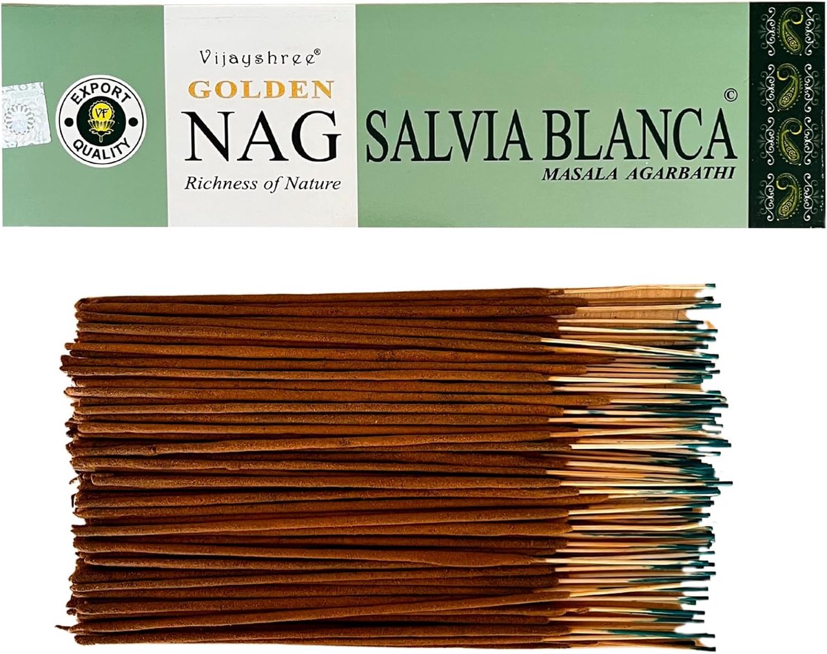 Wierookstokjes 100 g - Golden Nag White Sage - Duurzame verpakking - Ideaal voor meditatie - ShopVlot