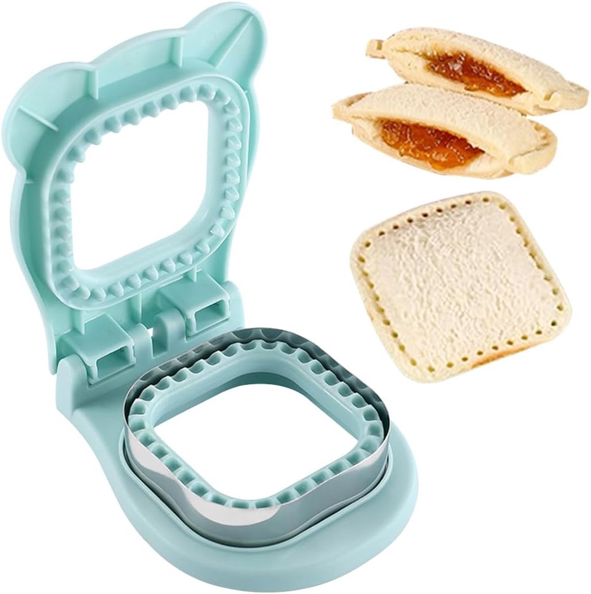 Sandwich Cutter en Sealer - Blauw - Roestvrij staal - Leuke vormen voor kinderen - ShopVlot