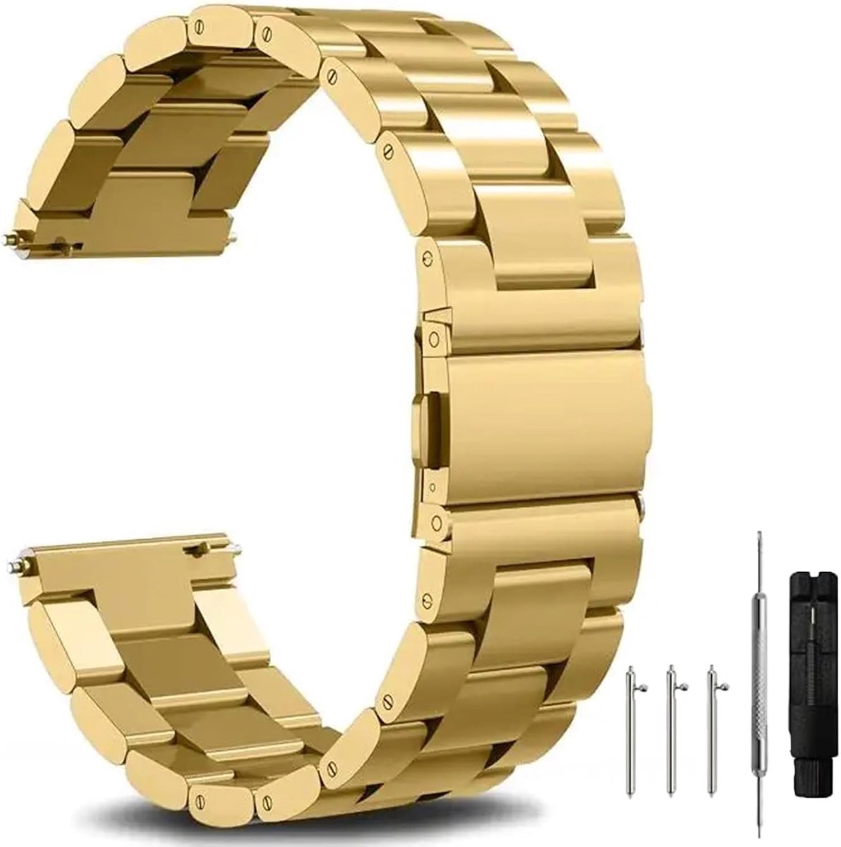 Smartwatchband RVS 16mm 18mm 20mm 22mm 24mm - Metalen Strap - Geborsteld Staal - Duurzaam en Stijlvol - ShopVlot