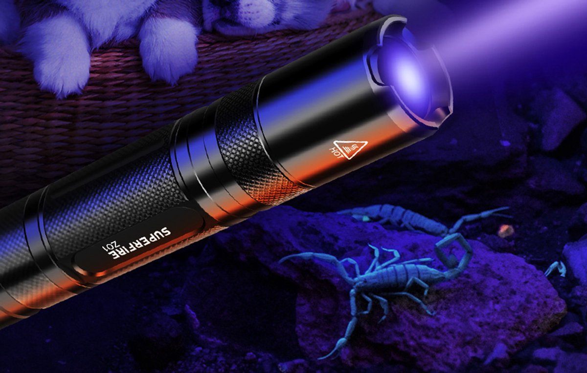 Superfire Z01 UV Zaklamp 365 nm USB Oplaadbaar