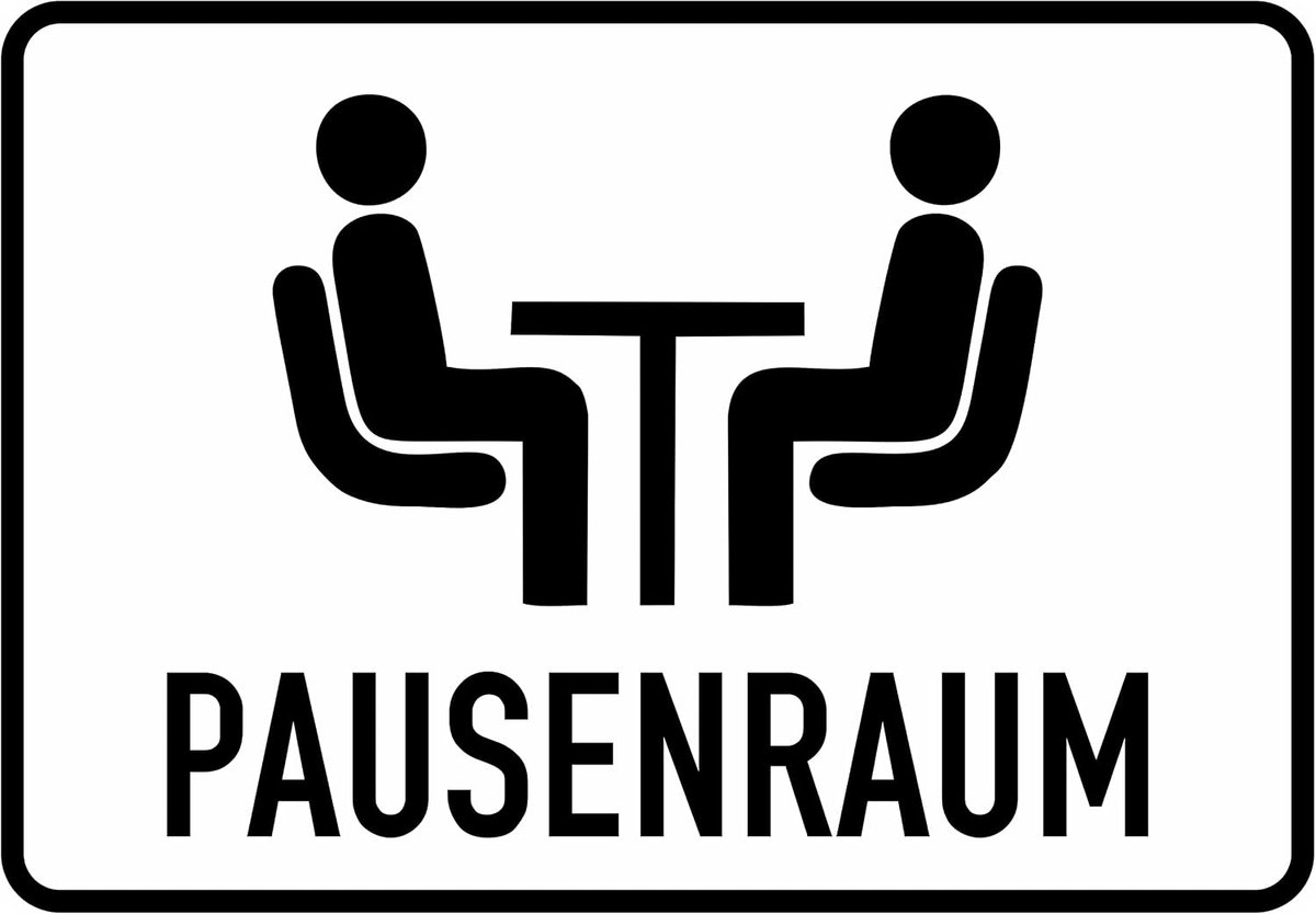 Pause room sticker 23x16cm - zelfklevend - glossy UV print - ideaal voor rustmomenten - ShopVlot
