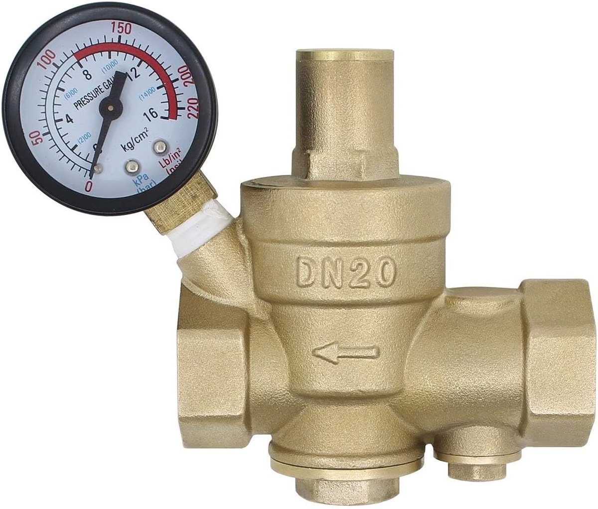 Drukregelaar 3/4 inch - Messing - Instelbare druk tot 10 bar - Voor optimale waterdruk - ShopVlot