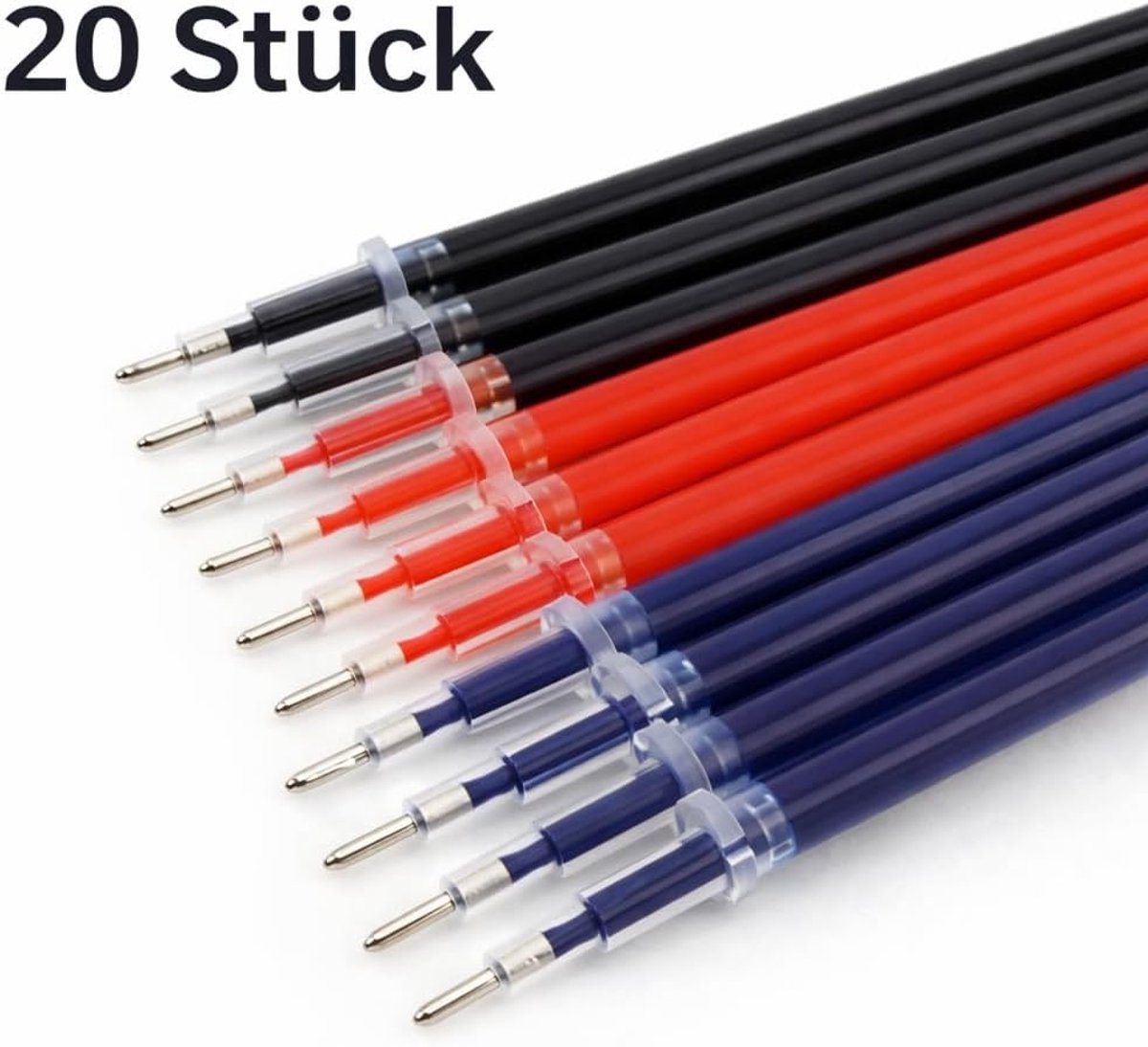 Gel balpennen 20 stuks - 0,5 mm en 0,38 mm - zwart, blauw, rood - soepel schrijfcomfort - ShopVlot