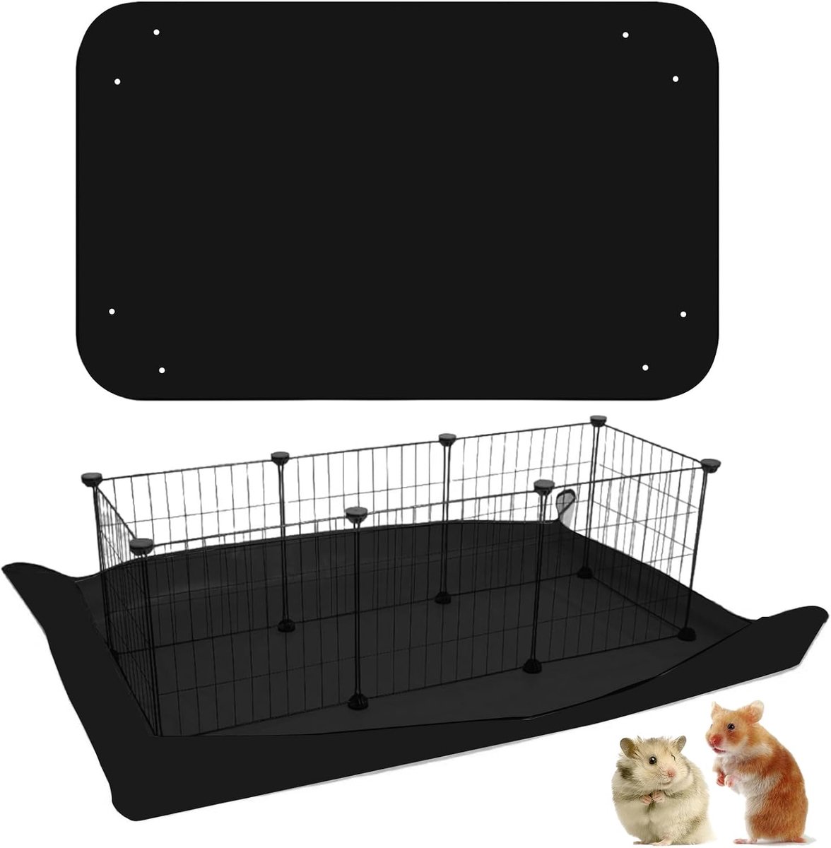 Waterdichte kooionderlegger 150 x 100 cm - extra dikke pvc-basis - snap-randen - ideaal voor konijnenhok - ShopVlot