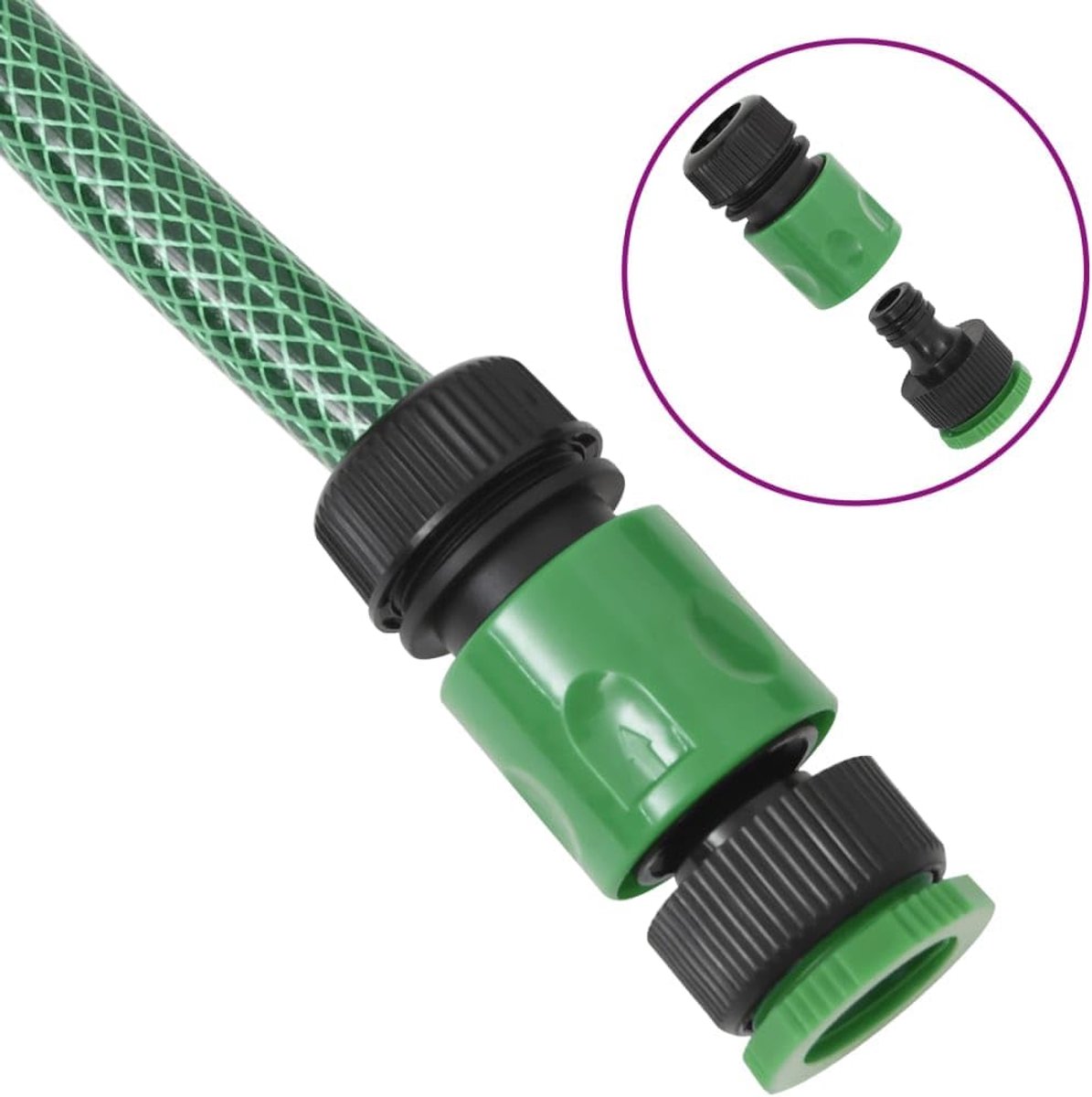 Tuinslang met set - Groene slang - Planten water geven - 3-laags versterkt - 30 meter - Groen – foto 2