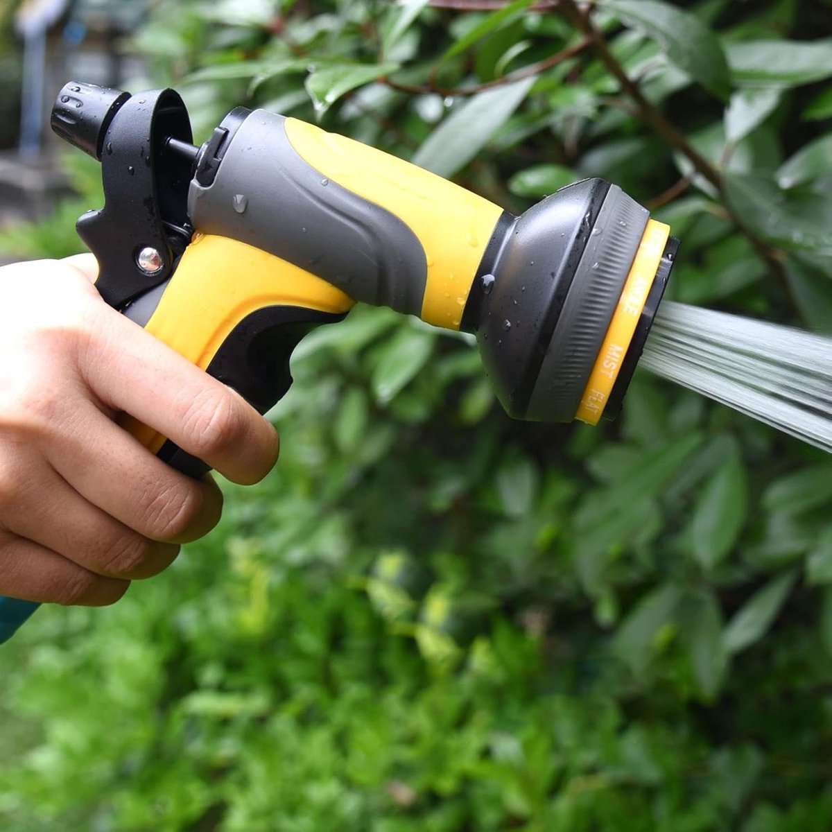 Slangmondstuk - Sproeikop Tuinslang - Tuinonderhoud - 10 Bewateringpatronen - 21.5 cm - Groen Geel – foto 4