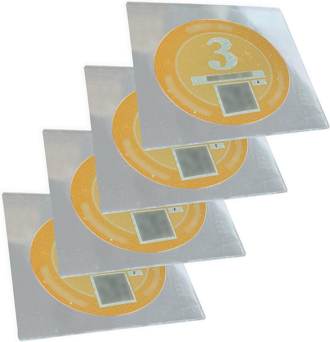Zelfklevende Folie voor Milieuvignet Crit'Air Plastic Hoes Transparante Ondersteuning Geplastificeerde Bescherming 90 x 90mm (4 zakken)