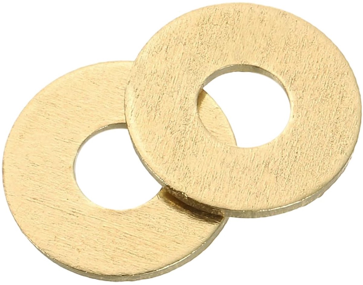 Set van 50 stuks sluitringen, M5 x 14 mm x 1 mm messing ringen, sluitringen, assortiment, platte borgringen, afdichtring, metalen ringen voor schroeven, bouten, moeren
