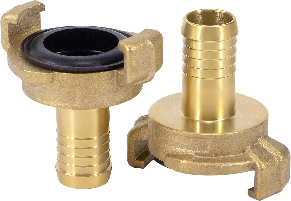 Snelkoppeling van messing, 3/4 inch voor 19 mm buizen, aansluiting op handgrepen voor tuin, adapter voor irrigatie, autowas, industrieel en doe-het-zelf, 2 stuks
