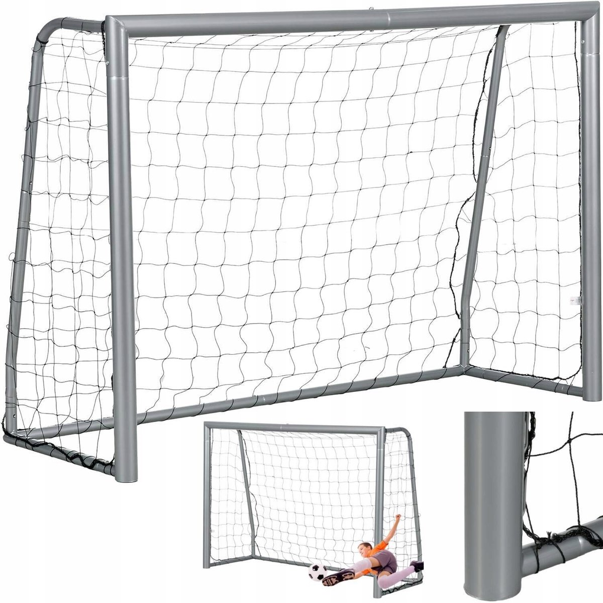 Grote Metalen Voetbaldoel 240x160cm met Net - Stabiel & Duurzaam