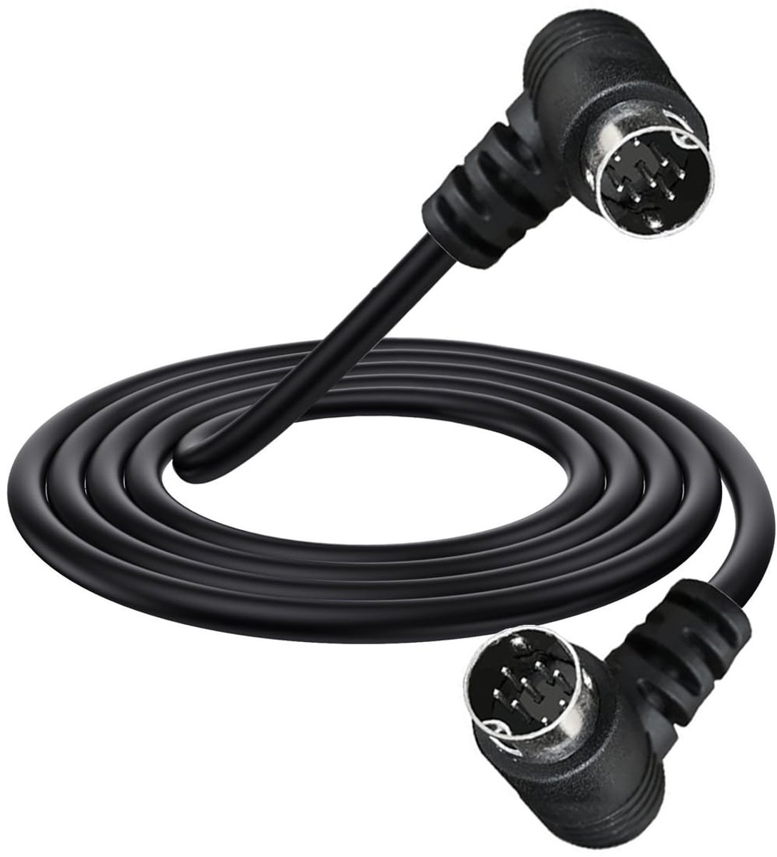 S-Video Mini Cable DIN 8 Pole Double 90 Degree Plug to Plug for TV Receiver, TV, Monitor, Projector (1.8m) - ShopVlot