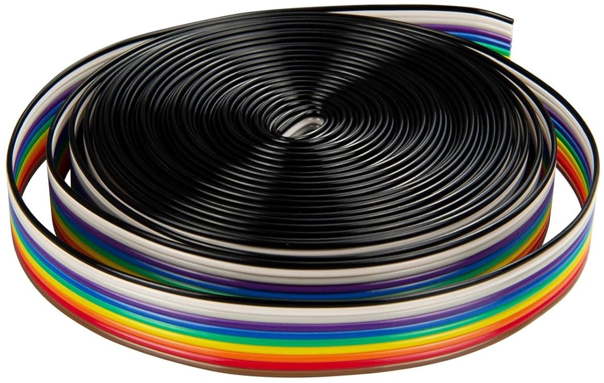 Flat ribbon kabel 5m 10 pin - IDC 1.27mm - 28AWG tinned copper - Ideaal voor breadboard projecten - ShopVlot