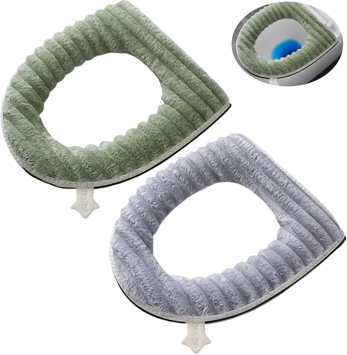 Toiletzitting met rits 43,5 x 37,5 cm - Pluche toiletcover met handvat - Waterdicht PU - ShopVlot