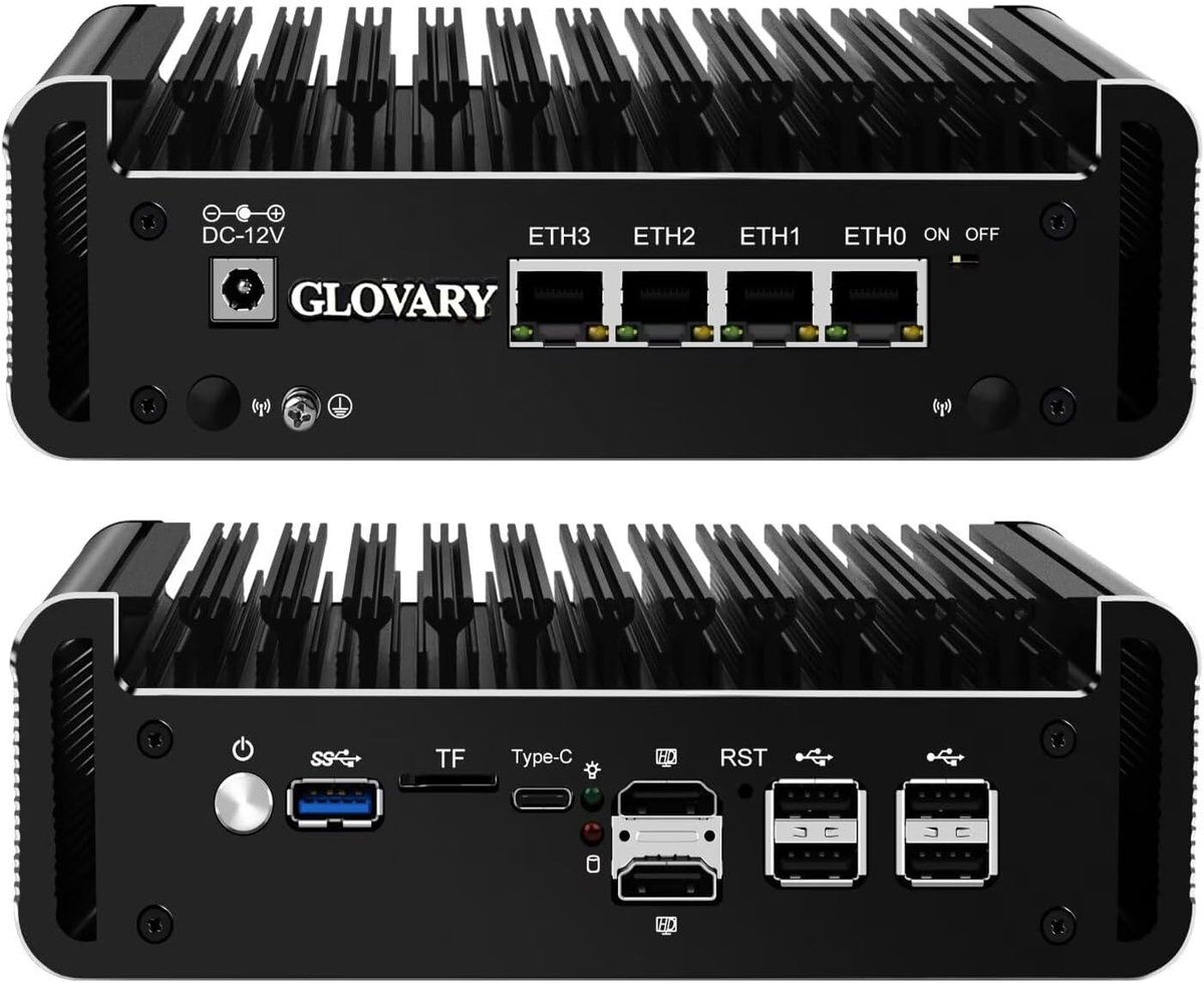 Mini PC Firewall J6413 - 4 x 2.5GbE LAN - 8GB DDR4 RAM - Energiezuinig en stil - ShopVlot