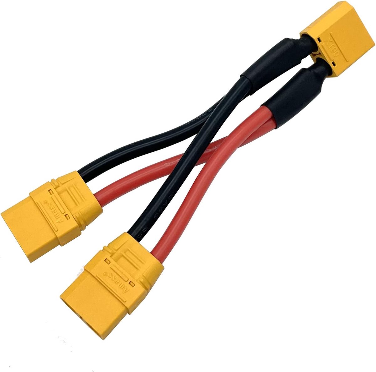 Parallel batterij aansluitkabel - XT90H plug naar 2 connectors - 10AWG siliconen draad - Ideaal voor quadcopters - ShopVlot