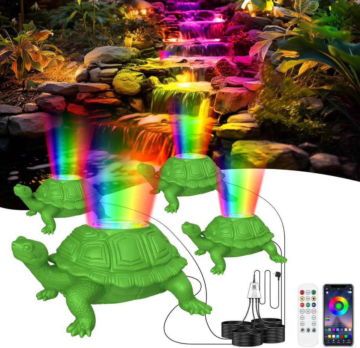 Pond Lights met App Besturing - 12 V Transformator - 6 W LED Onderwaterverlichting - IP68 Waterproof - ShopVlot