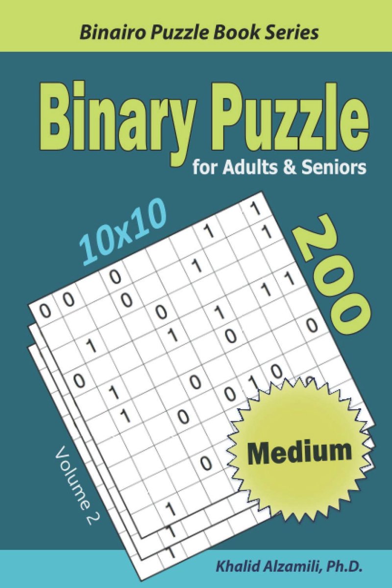 Binary puzzel voor volwassenen en senioren - 200 middelgrote (10x10) puzzels - uitdagend en leuk - ShopVlot