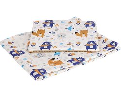 Kinderdeken met kussen 100% Katoen Minky Grote Bilaterale Set 75x100 + 35x30cm Multifunctioneel Wieg en Kinderwagen Medi Partners