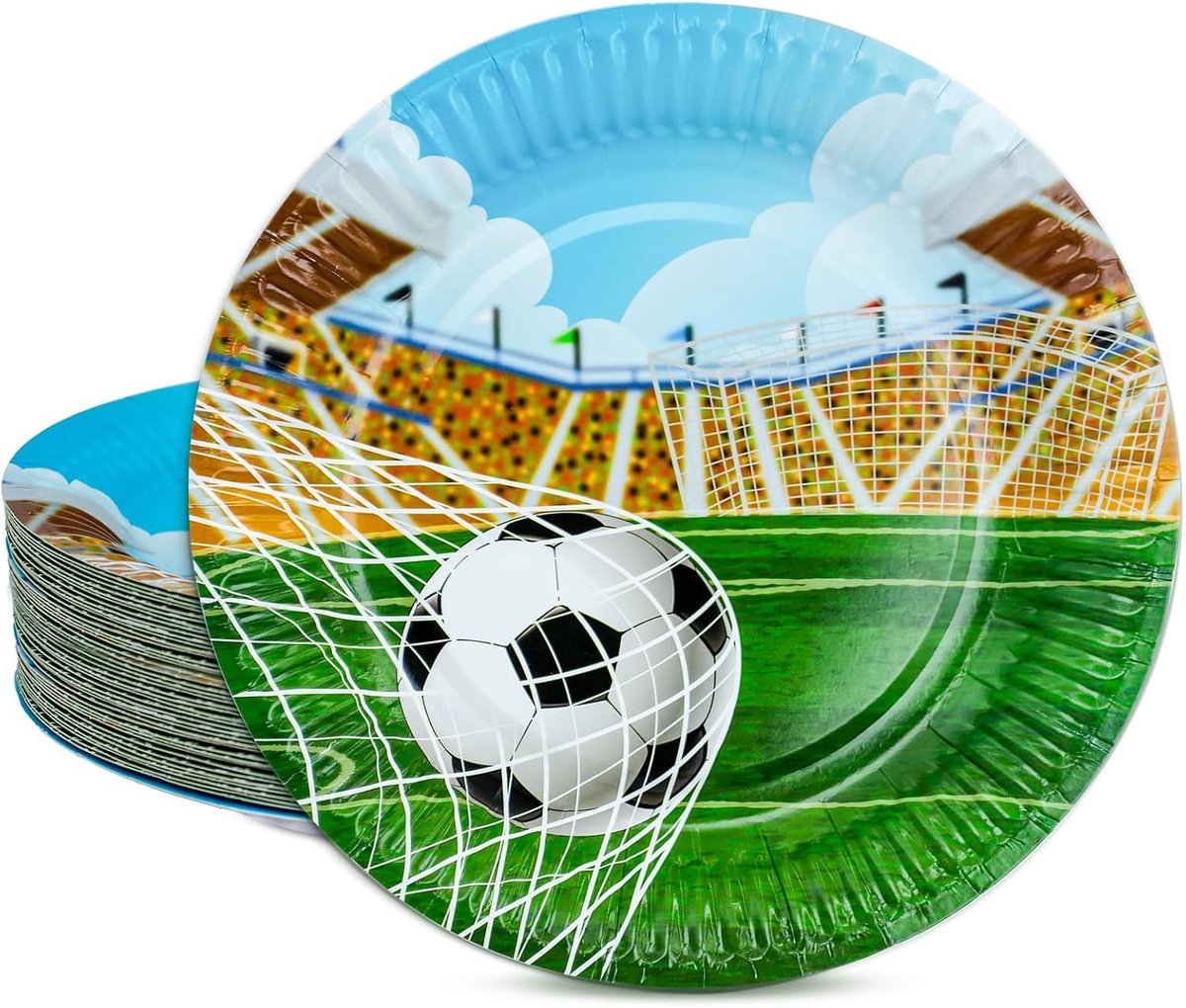 Doel Dessertborden Set 18cm Pack van 50 Wegwerp Papieren Borden voor Voetbalfeest