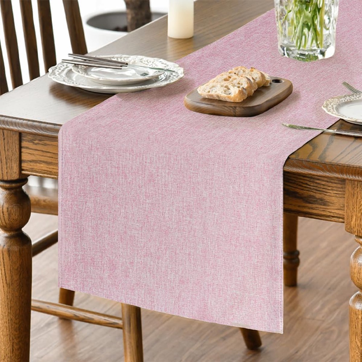 Mode Roze Zomer Tafelloper, Seizoensgebonden Herfst Wasbaar voor in de Machine Keuken Eettafel Decoratie voor Thuis Feestdecoratie 40x240 cm