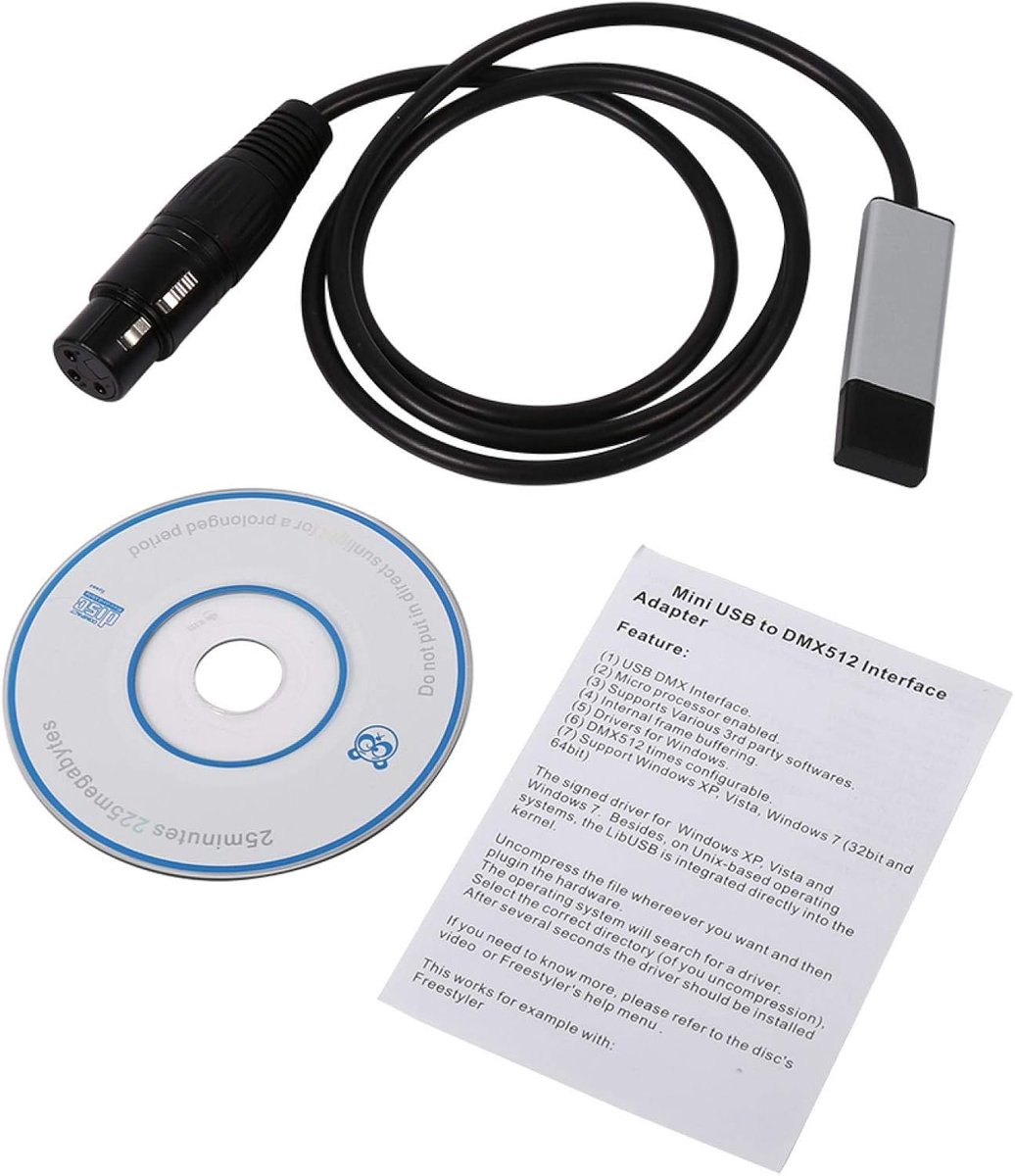 Mini USB naar DMX Interface Adapter Controller DMX512 Computer Podiumverlichting Controllers Dimmer