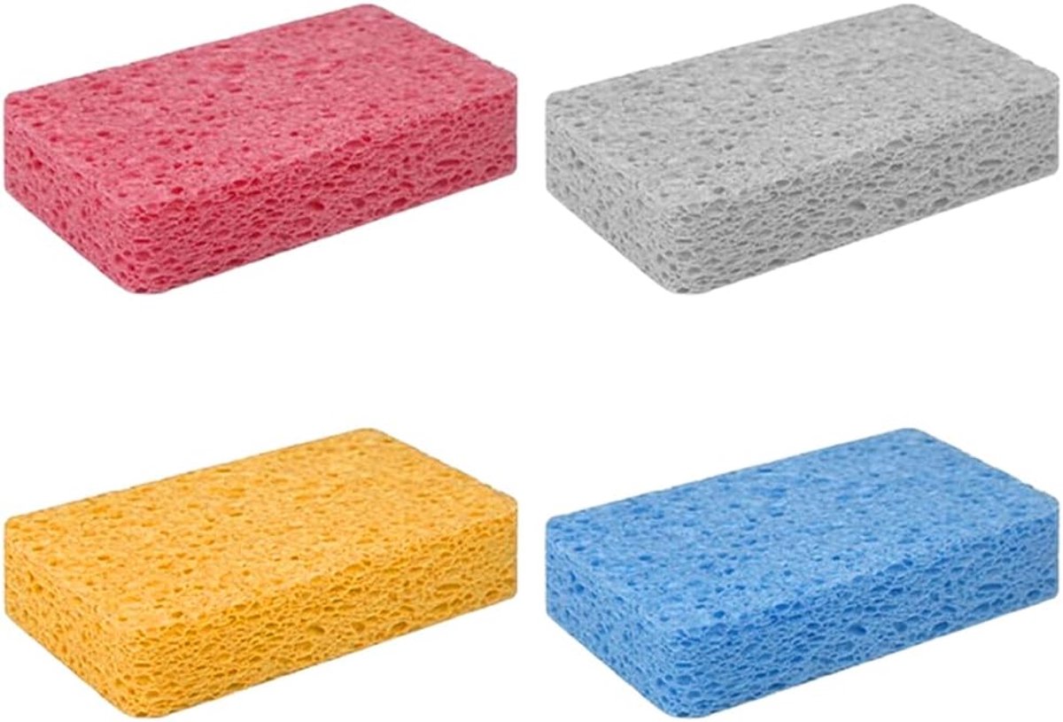 Sponzen, keukensponzen, reinigingssponzen en reinigingsdoeken. Afmetingen: 10 x 7 x 2 cm. Schuimstofmateriaal