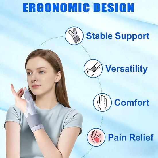 Duimbandage met spalk, polssteun voor stabiliteit en comfort in het dagelijks leven — afbeelding 3