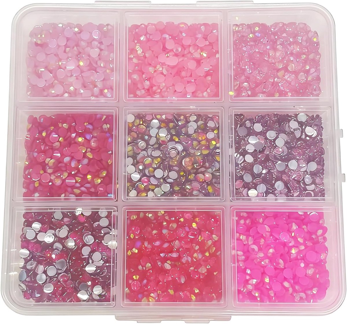 4500 stuks hars strass steentjes kits, 9 kleuren 3 mm platte achterkant strass steentjes hars kristal AB Jelly Bedazzling edelstenen voor knutselen nagels kleding gezicht schoenen tuimelaars decoratie