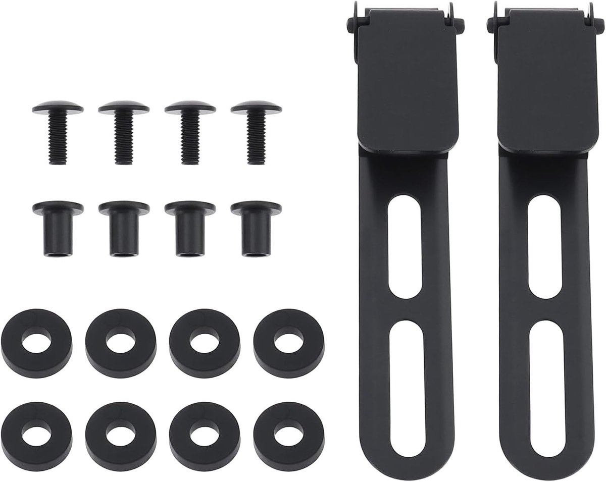 Idea 2 stuks vast lemmet clip met schroeven en ringen Compatibel met Kydex Ulticlip 85x15mm Zwart