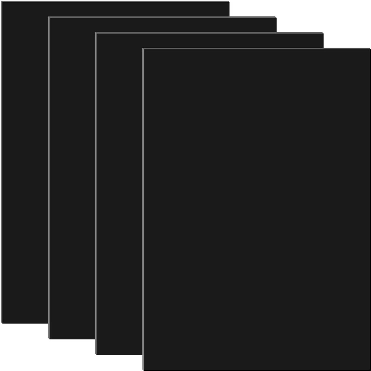 4 stuks acrylplaat, zwart, A3, 3 mm dikke acrylglasplaat, kunststof acrylplaat voor decoratie, display, fotolijst, schilderij