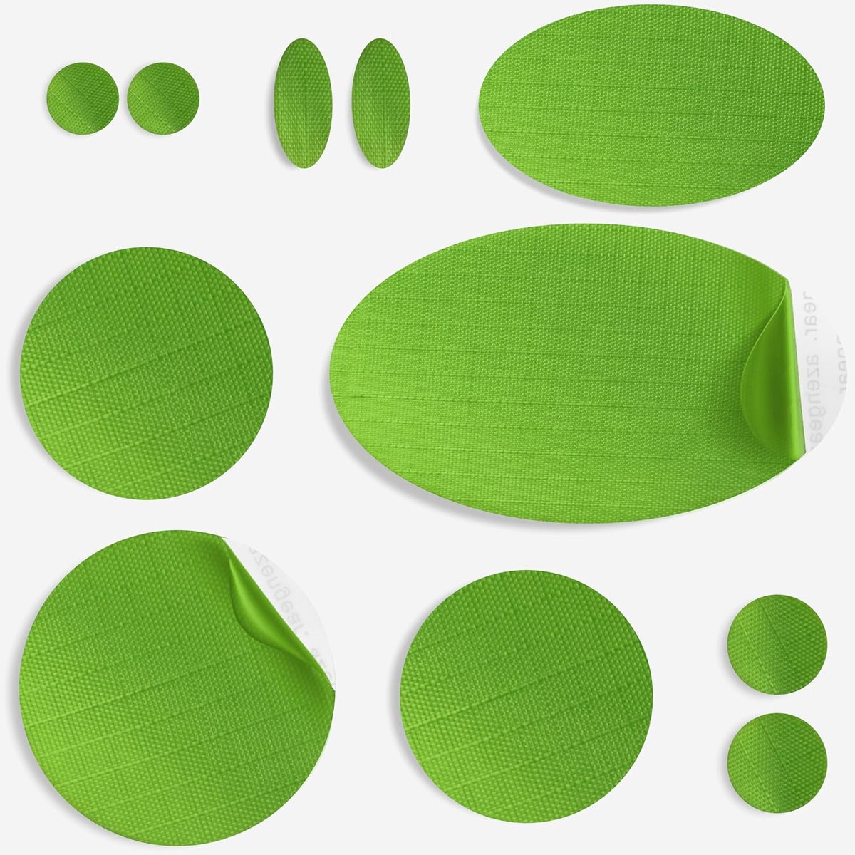 Reparatiepatches | Pre-cut, zelfklevend, zacht, waterdicht, scheurvast nylon stof om gaten in kleding, slaapzakken, skibroek (11 stuks) te bevestigen