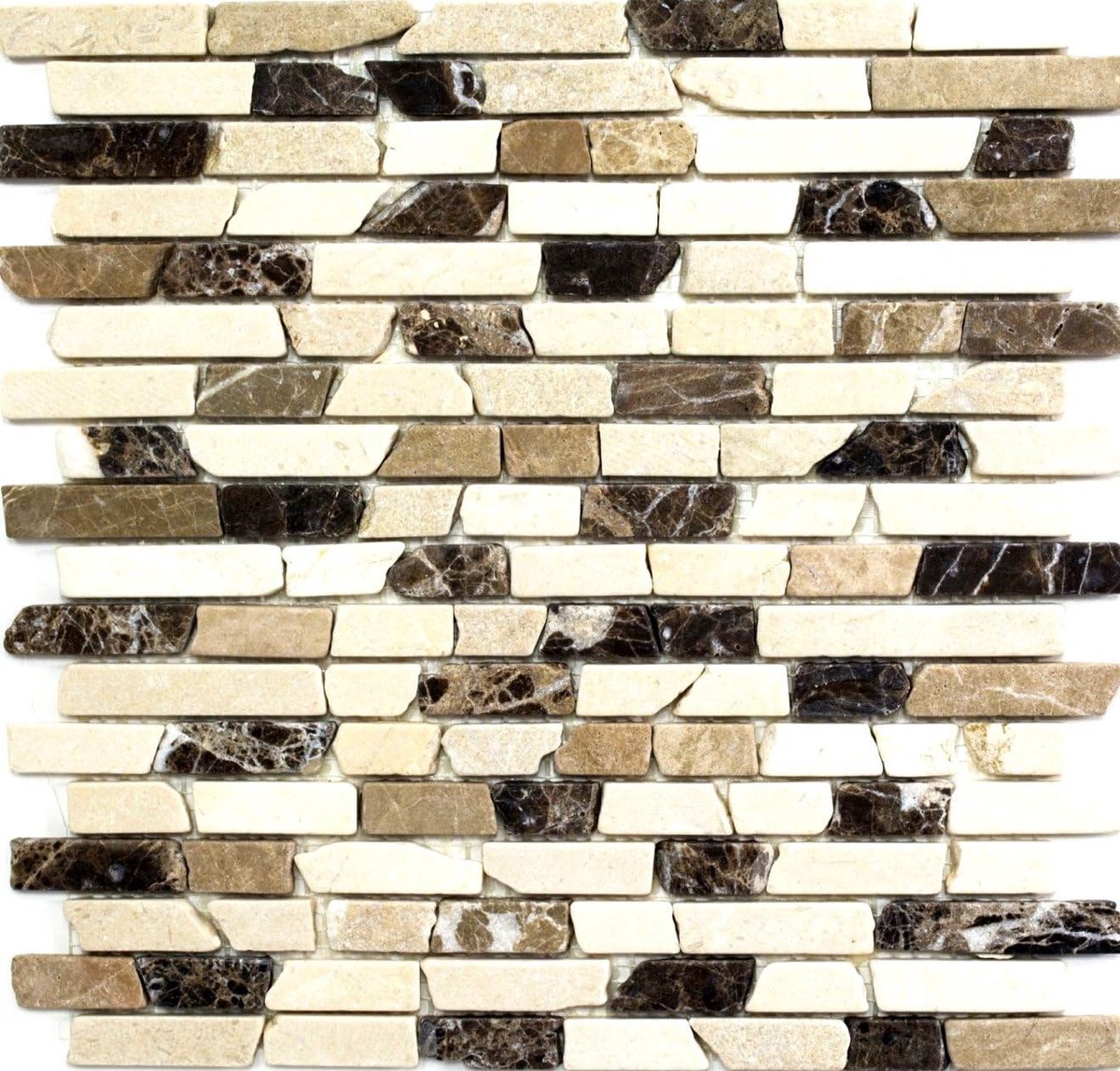 Mozaïektegels Marmer - Natuursteen Tegels - Wand en Vloer - Natuursteen Marmer - 30.5x30.5 cm - Beige Bruin